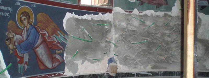 Jet Grouting, special technique used for the restoration and strengthening of buildings and support of stone masonry.